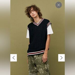 Urban Outfitters Black Knitted Cricket Vest. Size Small.